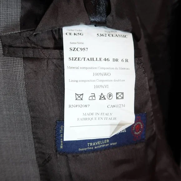 ERMENEGLIDO ZEGNA Wool Traveler Cloth Two Button Blazer Saks Fifth Avenue 46R - Picture 12 of 12